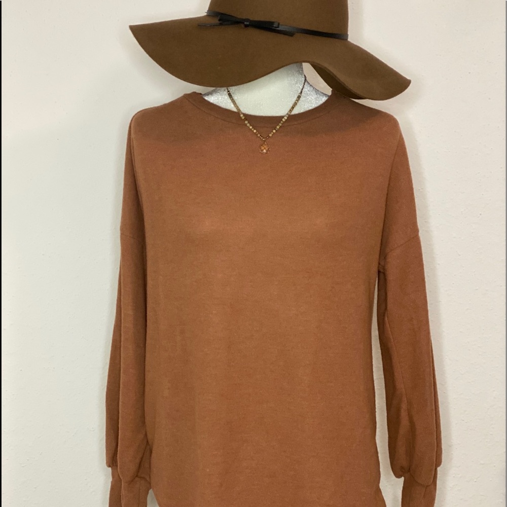 Solid Brushed Rayon Sweater With Low Back - image 1